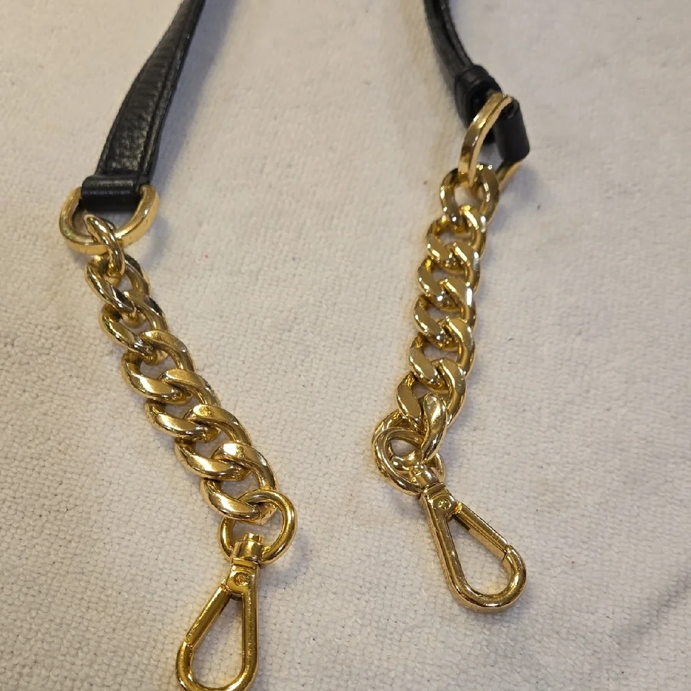 ​Michael Kors Black Leather & Gold Chain Replacement Strap
